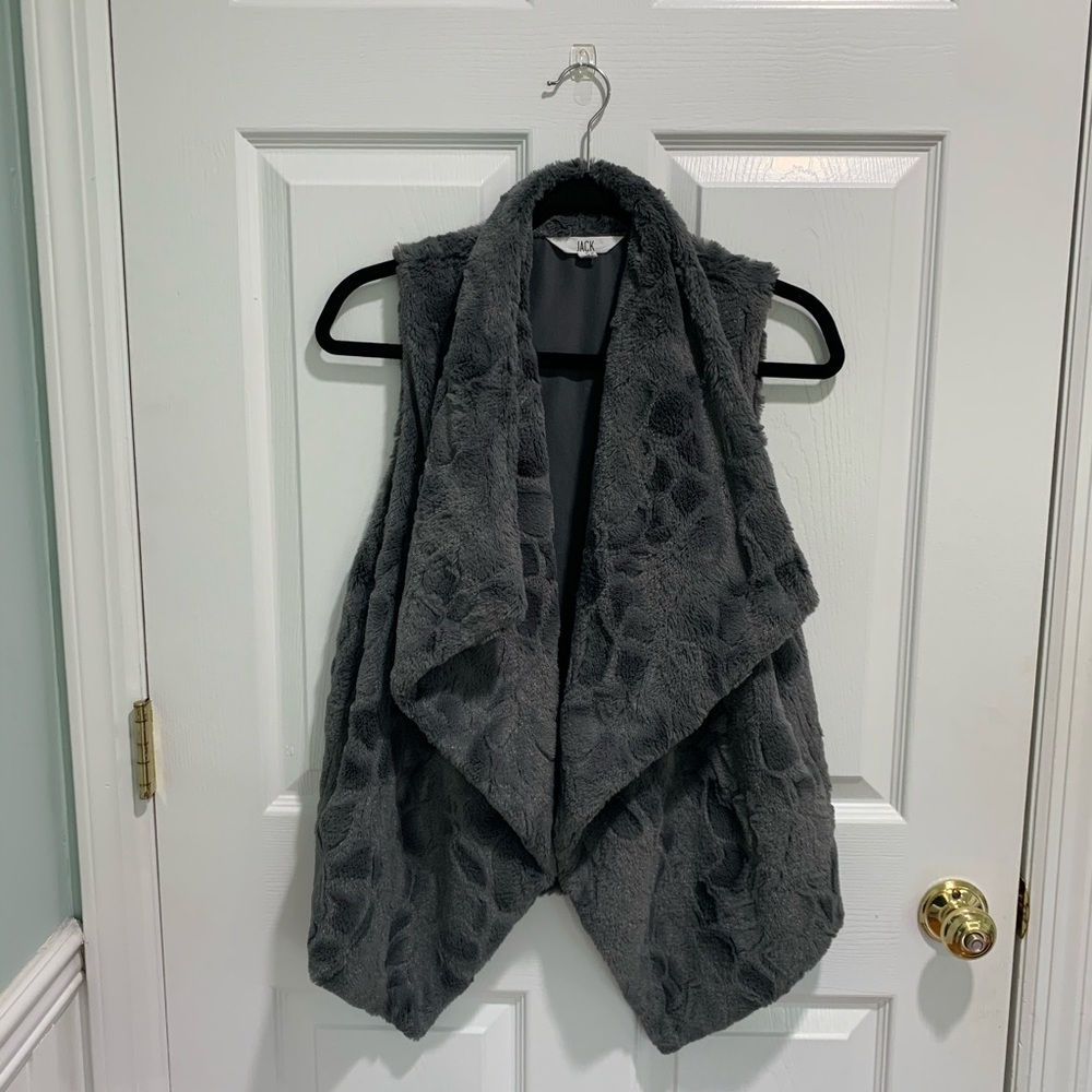 JACK Ain't It Fuzzy Faux Fur Vest w/ Notch Collar